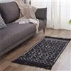 INKAROBOX Tappeti in cotone con nappa, tappeto in cotone intrecciato, per cucina, soggiorno, camera da letto, lavanderia, ingresso (rombo nero, 60 x 130 cm)