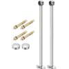 QUARKZMAN 2pz Staffa Asta Tenda a Soffitto, Adatta per Tubo 25mm/0,98 Lunghezza 400mm/15,75 Ganci Asta Tenda in Acciaio Inossidabile per Pareti Armadio Tubo Tenda, Argento