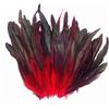 Yalulu - 100 piume naturali nere colorate a coda di gallo, per lavori di artigianato, decorazione per lavori fai da te, decorazioni di nozze Red