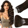 Hetto extension Microring Capelli Veri Marrone Medio 35cm 50Ciocche