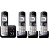 Panasonic KX-TG6824GB - Telefono cordless DECT, schermo da 4,6 cm (1,8 pollici), con segreteria telefonica, colore: Nero (importato da Germania)