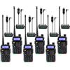 Techside Walkie Talkie Aggiornato Potenza 8W | 8 Pmr 69 Lpd Tri-Power | Dual Band Vhf/Uhf | Compatibile Canali Preinstallati Midland G9 Pro UV5R Ti-F8+ Softair Vigilanza Trekking | Garanzia Ita (6 Pz)