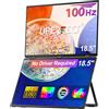 UPERFECT Delta 18.5 100Hz Doppio Monitor Portatile, Estensione Schermo Laptop 1080P 360° Pieghevole Impilabile con Supporto e VESA per Laptop, PC, Telefono, Console di Gioco (Non Richiede Driver)