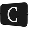 BAAGOAZ Custodia Laptop 13-14 Pollici, Borsa Personalizzata con Iniziale - Idea Regalo, Compatibile con MacBook Chromebook PC Portatile 13-14 Pollici, Nero-Lettera C