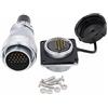 Eonvic WEIPU WS28 Connettore a 20 pin impermeabile IP67, con attacco maschio in metallo, spina femmina quadrata, montaggio a pannello, connettore per cavo aereo (20Pin)
