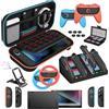 iVoler 22 in 1 Kit di Accessori per Nintendo Switch 2 - Include Custodia per Trasporto, Controller Charging Dock, Cover Protettiva, Pellicole Protettive, Volanti, Impugnature, Supporto, ecc - Nero