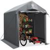 EVER ADVANCED EVER ADVANCE Capanno per Attrezzi 120x180x165cm, Garage Esterno Impermeabile 3000MM con 2 Aperture di Ventilazione, Rimessa per Biciclette Deposito Copertura Multiuso, Grigio
