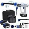 COVVY - Idropulitrice portatile ad alta pressione a 2 batterie, 725PSI, generatore di schiuma, tubo da 10 m, collegamento tubo, filtro, ugello 6 in 1, lavaggio jet per auto, pavimento, pulizia del