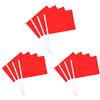 eModwey Pacchetto da 12 Mini Bandiere Rosse - Bandierine Rosse Solido su Bastone Robusto, 12,7 x 20,32 cm, Ideali per Parate, Feste e Decorazioni, con Asta in Plastica e Punta a Lancia