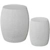 DRW Set di 2 piedistalli rotondi in metallo bianco 46x41x41 cm