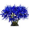 XIZHI 5 steli di fiori artificiali di giglio, 50 cm, bulbi di lycoris, gigli di ragno, fiori artificiali con stelo lungo, realistici al tatto, per fotografia, hotel, giardino, decorazione (blu)