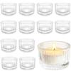CAIXIANGYU 12 mini Portacandele Votivi Vetro Trasparente Set Perfetti per Matrimoni, Feste, Decorazioni da Tavolo e Centrotavola, Interno ed Esterno (Trasparente)