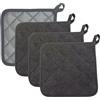 Sthrucrack Set di 4 presine per cucina, resistenti al calore 550℉, 20CM*20CM, grigio scuro