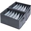Niviy Organizer Armadio 7 Ampi Scomparti Scatole Portaoggetti Pieghevole Salvaspazio Materiale Robusto con Maniglia e Piastra di Base Adatto per Jeans Maglioni Sciarpa Camicia 2 Pezzi 43X30X25CM