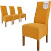 sh SCHEFFLER-HOME LIVE HOMESTYLE SCHEFFLER-Home Coprisedie Emma/Set di 4 Copri Sedie da Pranzo Elastici/Sedie da Pranzo/Coprisedie Elasticizzato in Cotone con Fascia Elastica/Coprisedie Eleganti, marrone rame