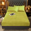 DXHOME Lenzuolo sotto in flanella 180x200 Giallo Piumino Lenzuolo Caldo Lenzuolo sotto per Letto a Molle Set in Frottee Velour Cashmere Tinta Unita Lenzuolo sotto 180 x 200 per Letto Matrimoniale Lenzuolo