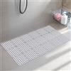 BWBIKE Tappetino da Doccia Quadrato Tappetino da Doccia Antiscivolo con Ventose e Fori di Scarico Tappetini da Bagno per Interni ed Esterni Tappetino per Box Doccia da Bagno,40x80 cm,Grigio