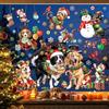 decalmile Adesivi per Finestra Natale Cani Gatti Decalcomanie per Finestre Cuccioli Gattino Animali Pupazzo di Neve Fiore di Natale Non Adesiva Adesivi Anti-Collisione Finestra Vetro Porte Cucina