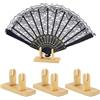 PH PandaHall 4pz Supporto per Ventaglio Pieghevole in Legno Supporto per Ventaglio Singolo, Base Espositiva per Ventagli Pieghevoli Giapponesi per Negozi Musei e Case, 11.3x4.1x6.3cm