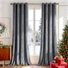 Deconovo Tende per Interni Eleganti in Velluto - Set di 2 Pannelli Moderni con Occhielli, 140x180 cm, Grigio, Decorative per Finestre di Camera da Letto, Salotto e Soggiorno