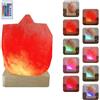 YZYOE Lampada di salina a gradiente colore USB, atmosfera in legno massiccio decorato con forma naturale lampada di salina con telecomando, luci notturne in pietra cristallo naturale, artigianato.