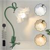 WLHBF Lampada da scrivania a forma di fiore con clip, 3 modalità di colore, luce LED per lettura, flessibile a collo di cigno con clip, luce da comodino per letti, testiera, scrivania, ufficio, camera