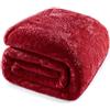 Whale Flotilla Coperta in pile soffice e calda, coperta per divano, coperta per soggiorno, super morbida e accogliente, 230 x 270 cm, colore: rosso