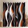 Loussiesd Tende per finestre, motivo: spirale geometrica, colore: arancione/grigio/nero, moderne, lusso, oscuranti 30%-50%, motivo: arte astratta, tende per finestre, 116,8 x 137,2 cm (larghezza x lunghezza)