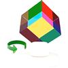 ZhuoChiMall CMY cubo di colore con supporto rotante 2.0 pollici prisma acrilico CMY cubo con base, ufficio, decorazione da scrivania, giocattolo, scienza e educazione regalo per bambini