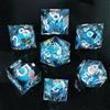 Elifel Liquid Core DND - Set di 7 dadi in resina sintetica con bordi affilati per dungeon e dragon, RPG D20 D12 D10 D8 D6 D4, farfalla tematica D&D gioco di ruolo