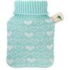 Hugo Frosch - Mini borsa dell'acqua calda, rivestimento in maglia, motivo: cuori