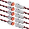 NQEUEPN 5 Set Connettore a 2 Pin, DT 2 Fili Impermeabile Connettore Elettrico Automobilistico Connettore Maschio e Femmina Cablaggio a Spina con Cavo 16 AWG per Auto Camion Barca Moto (Grigio)