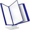 Leviatan Sistema da Tavolo con Pannelli A4 - Set da 10 Portadocumenti - Base in Metallo Stabile - Display Informazioni per Ufficio, Officina e Reception - Blu