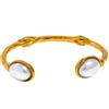 Zayka Jewelry Bracciale donna rigido con perle placcato oro giallo 18K in acciaio inossidabile