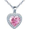 Yumilok Collana da Donna con Ciondolo a Forma di Cuore, in Argento Sterling 925, con Smeraldo Sintetico e Zirconia, Regalo per Donne, Natale, 45 cm, Argento sterling Zirconia cubica, Zirconia cubica