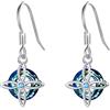 JFASHOP Orecchini pendenti celtici Orecchini in cristallo argento 925 Donne Orecchini con nodo celtico Gioielli celtici Orecchini pendenti in cristallo Regali per fidanzata Ragazze Figlia Bambini