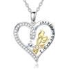 kanisee Collana Donna Cuore Gioielli Donna in Argento 925, Idee Regalo Originale per Donna Mamma Compleanno Anniversario Festa Della Mamma San Valentino Regali Natale