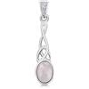 DTPsilver® Ciondolo Celtico in Argento 925 - Nodo Celtico della Trinità con Pietre Naturali - Pietra di Luna