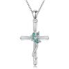 URONE Collana a croce in argento Sterling con ciondolo a forma di crocifisso, gioielli religiosi, regalo per uomini e donne, Argento sterling, Nessuna pietra preziosa