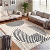 Calore Tappeto Salotto Pelo Corto Lavabile 200x300cm, Morbido Tappeto Camera da Letto Antiscivolo Grande Beige Geometrico Tappeto Soggiorno