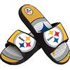 FOCO Pittsburgh Steelers NFL Mens Colorblock Big Logo Gel Slides - S