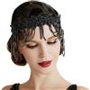 RUNRAYAY Water Drilling Deck Capelli Elastico capelli anni '20, capelli retro straordinario Lady Gatsby (nero)