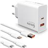 Caricabatterie Rapido Xiaomi 33W PD/PPS – Alimentatore Da Muro Bianco MDY-11-EZ Per Redmi Note E Altri Smartphone