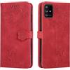 Vaitasy Custodia per Samsung Galaxy A71 4G, Anti Graffio Pelle PU Cover con Magnetico Folio Protettiva Custodia per Galaxy A71 4g - Gatto Rosso