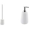 Gedy G-Marika, Scopino WC Bianco, Scovolino Bagno Realizzato in Ceramica, Misure 45X10,2X10,2 CM e Peso 0,96 kg, Design R&S, 2 Anni di Garanzia, Unica & G-Marika, Dispenser Bianco