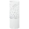 DRW Portaombrelli Rotondo con Foglie di Metallo Bianco 49x19x19 cm