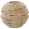 DRW Vaso da tavolo rotondo in resina marrone chiaro 22x25,5x25,5 cm