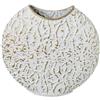 DRW Vaso da tavolo in metallo bianco e oro 30x32x12 cm