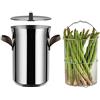 Alessi Edo PU309 - Pentola per Asparagi, Acciaio Inossidabile 18/10, Adatto per Cottura a Induzione, Acciaio