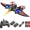 JAMING Drone giocattolo dinosauro pterodattile per bambini, facile da volare, drago, aereo telecomandato, giocattolo volante, regalo di compleanno per ragazzi, hobby, aereo telecomandato (verde)